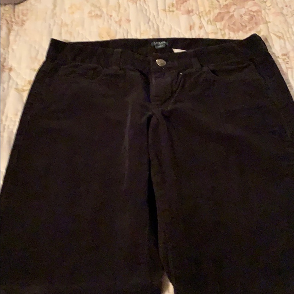 J Crew City Fit 8 Black Curdoroy like new